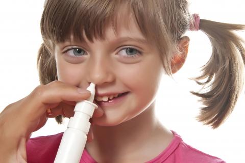 Girl gets flu vaccine up nose