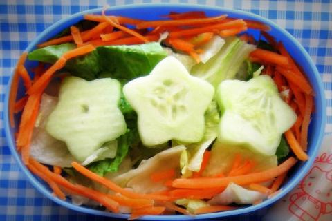 A healthy salad in lunchbox by AJ Gazmen