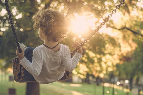 boy on swing