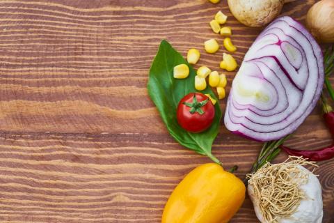 Board with vegetables 