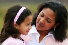 Mother and daughter talking