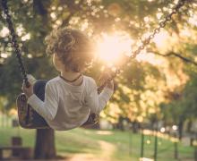 boy on swing