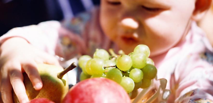 Child with grapes