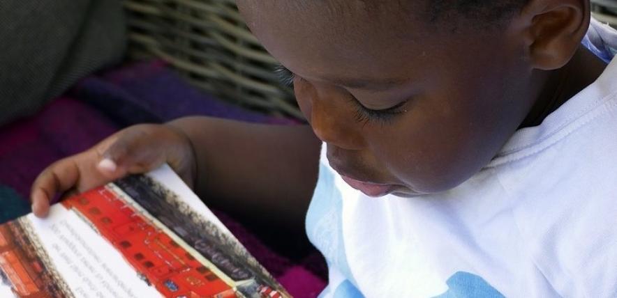 Little boy reading